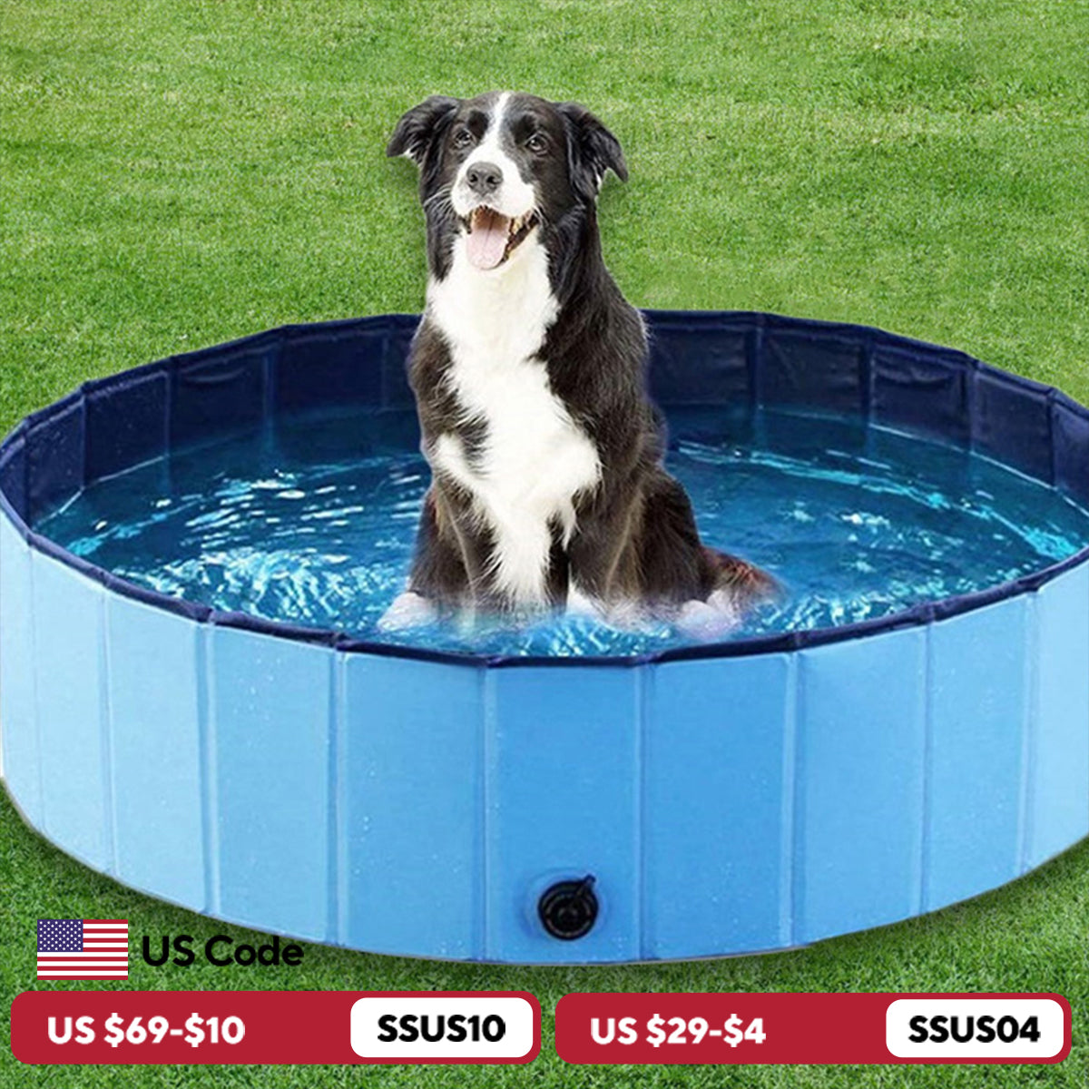 Dog Swimming Pool: Durable Foldable Pet Bath Tub