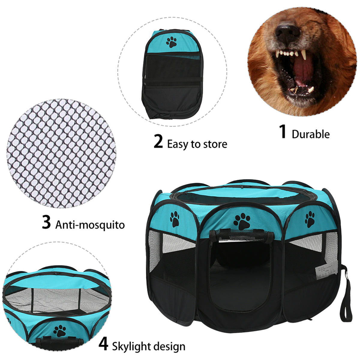 Folding Pet Tent Dog House - Portable Playpen for Large Dogs