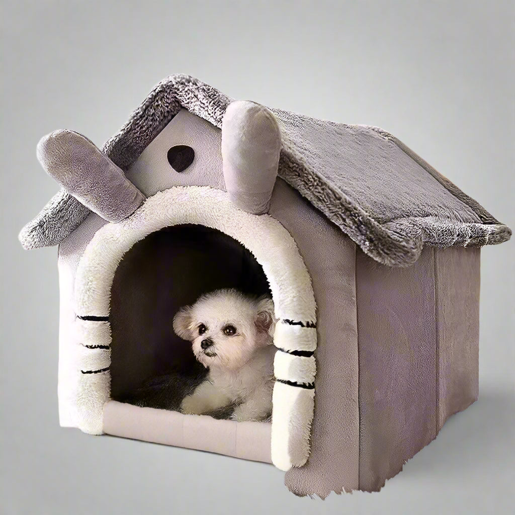 Indoor Warm Dog House: Soft Pet Bed Tent & Kennel