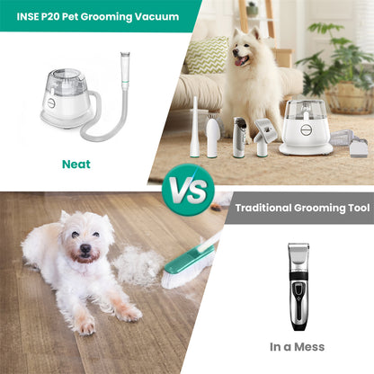 Pet Grooming Vacuum Kit: INSE P20, 99% Hair Collection