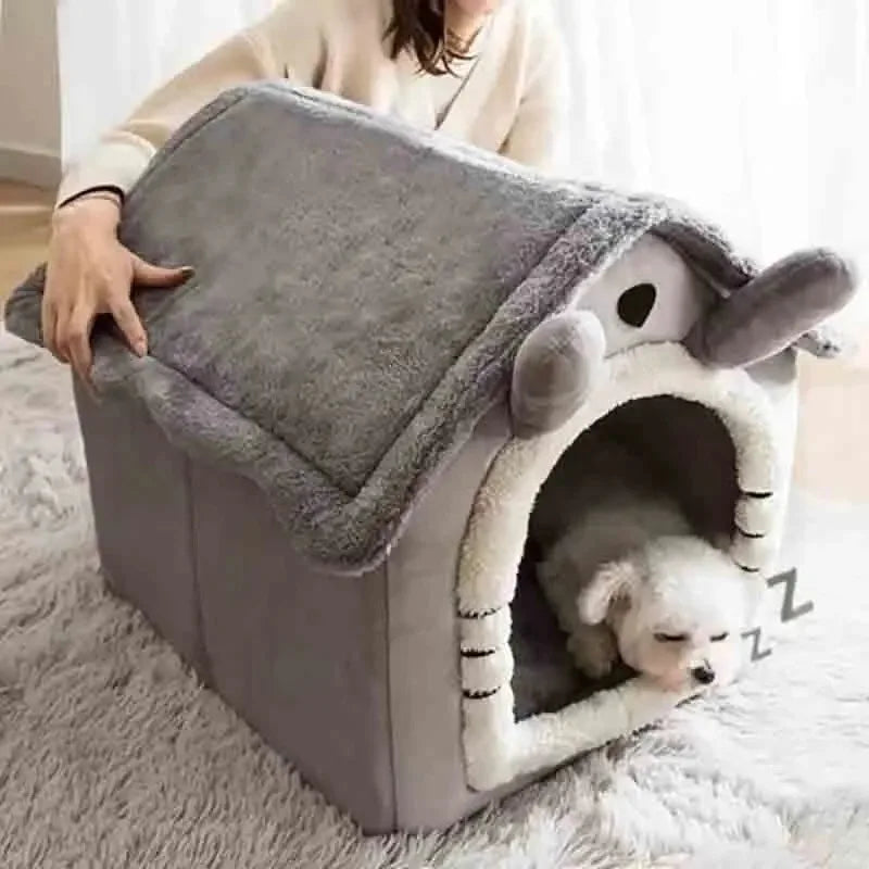 Indoor Warm Dog House: Soft Pet Bed Tent & Kennel