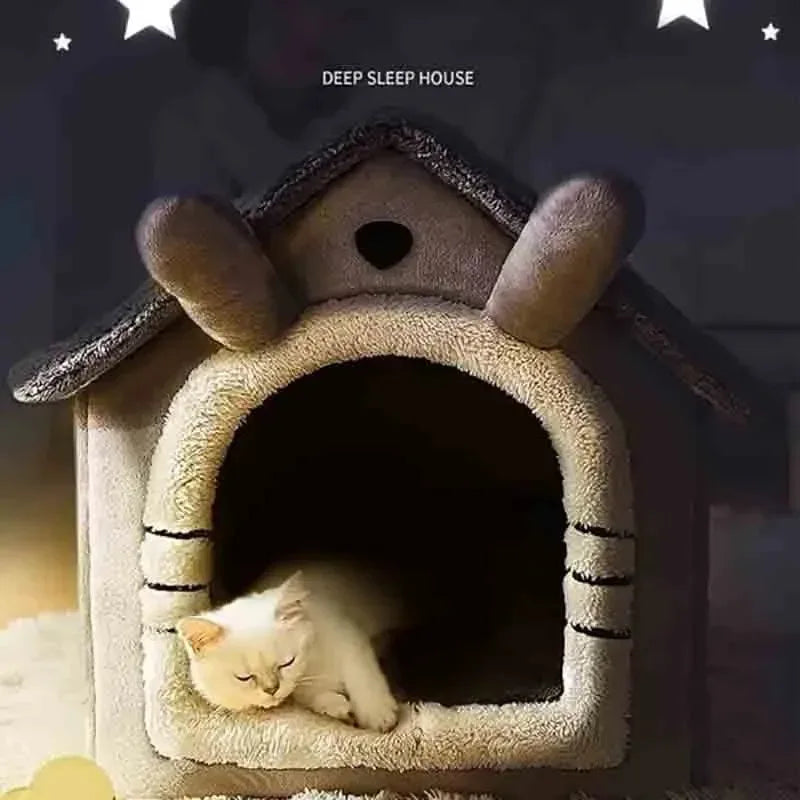 Indoor Warm Dog House: Soft Pet Bed Tent & Kennel
