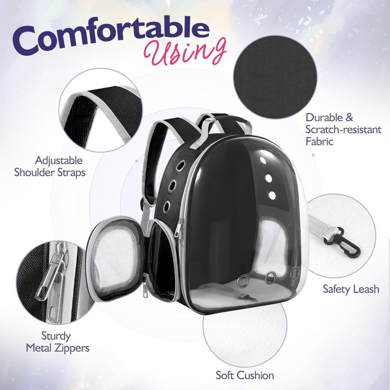 Pet Carrier Backpack: Breathable Bubble Bag for Cats & Dogs
