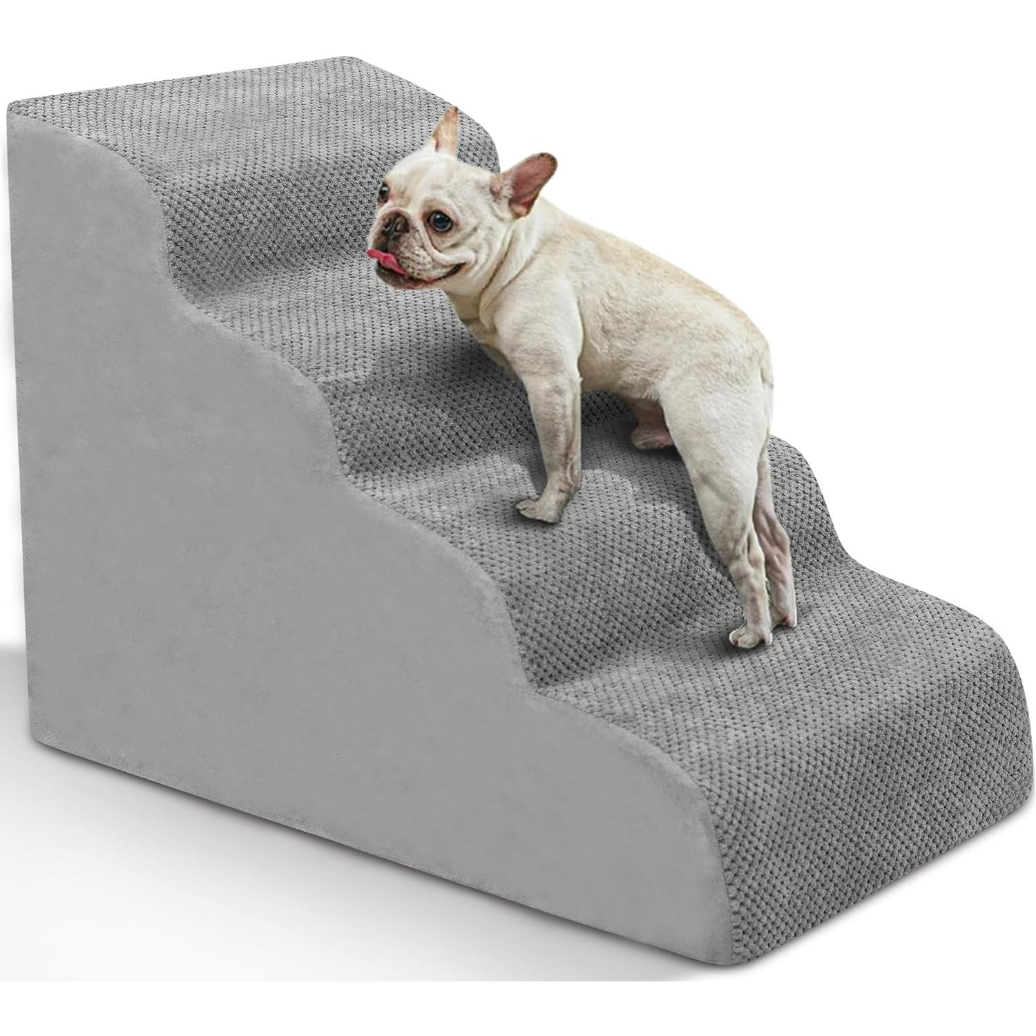 Pet Stairs for Large Dogs - Extra Wide Non-Slip Foam Steps