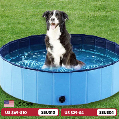 Dog Swimming Pool: Durable Foldable Pet Bath Tub