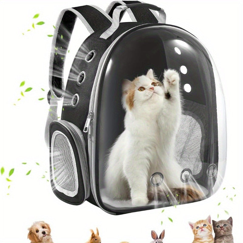 Pet Carrier Backpack: Breathable Bubble Bag for Cats & Dogs
