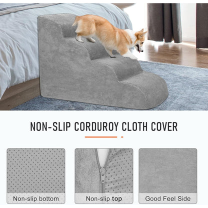 Pet Stairs for Large Dogs - Extra Wide Non-Slip Foam Steps