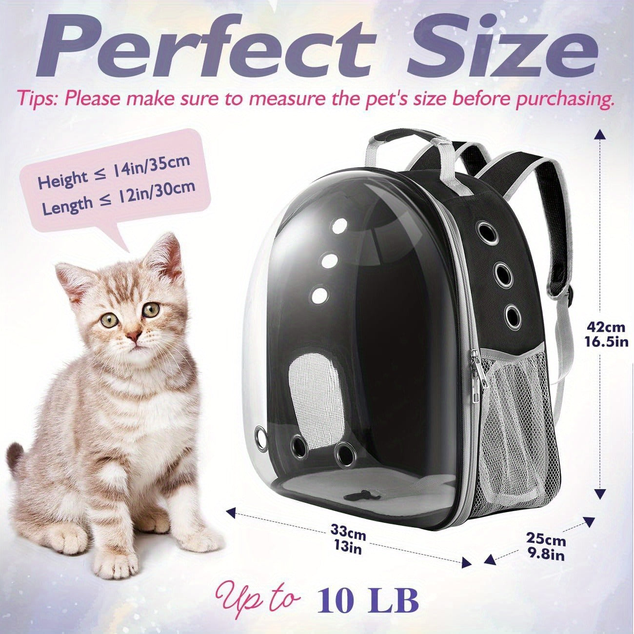 Pet Carrier Backpack: Breathable Bubble Bag for Cats & Dogs