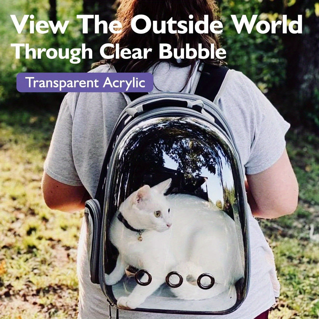 Pet Carrier Backpack: Breathable Bubble Bag for Cats & Dogs