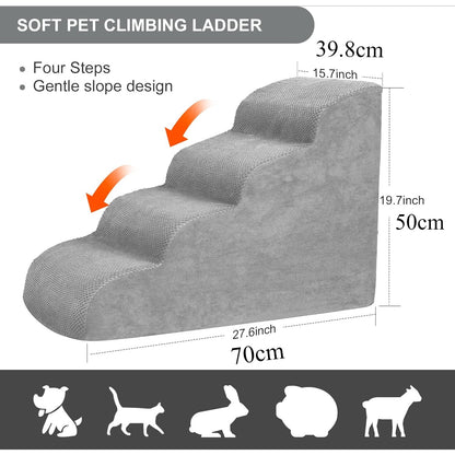 Pet Stairs for Large Dogs - Extra Wide Non-Slip Foam Steps