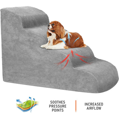 Pet Stairs for Large Dogs - Extra Wide Non-Slip Foam Steps